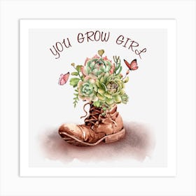 You Grow Girl Wildflowers Art Print