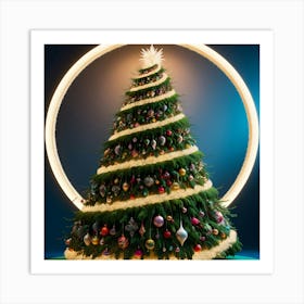 A Vibrant, Oversized, And Intricately Detailed 3d Christmas Tree 1 Art Print