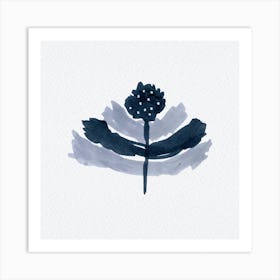 Happy Floral Black White Art Print