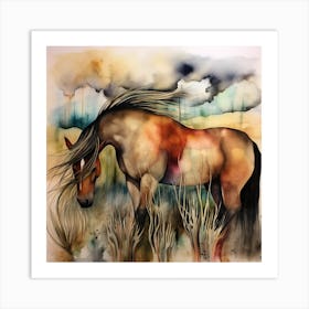 Horse In The Grass 1 Art Print