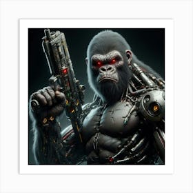 Ape With A Gun 1 Art Print