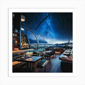 Firefly Futuristic Nordic Coffee Shop With A Cosmic View 1959 (2) Art Print