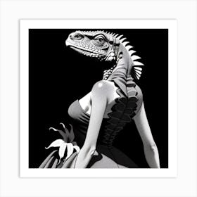 Iguana Fashionista Art Print