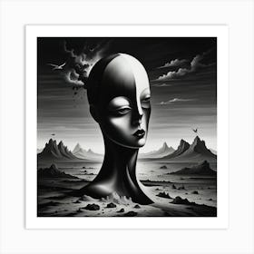 'Alien Head' Art Print