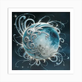 Moon And Stars 9 Art Print