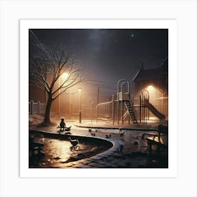 Night In The Park 1 Art Print