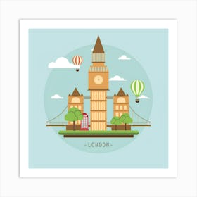 London Watch Landmark England Clock Uk Britain Tower Architecture Big Ben Westminster Nature Parliament Houses Palace Color Gothic High Sky Building Colour River Water Thames City Urban Kingdom Capital Art Print