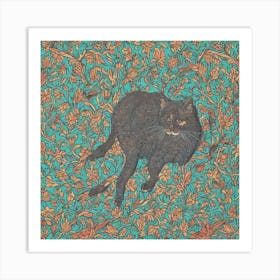 william morris art cat Art Print