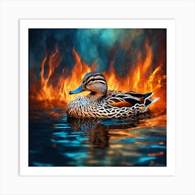 Fire Duck Art Print