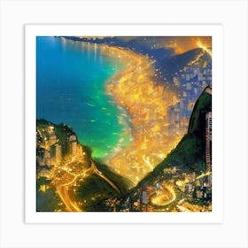 Rio At Night Art Print