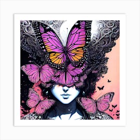 Butterfly Girl 2 Art Print
