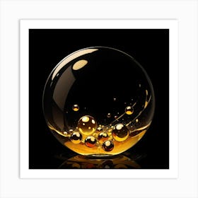 Gold Bubbles Art Print