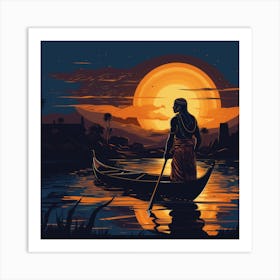 Man In A Canoe 1 Art Print