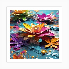 Leonardo Diffusion Xl Colorful Paint Splash Glitter Hermoso Ra 0 Art Print