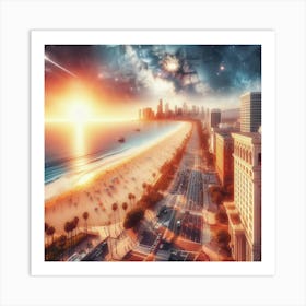 City Of Angels - Futuristic Art Art Print