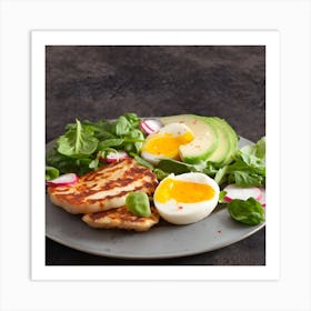 Grilled Chicken With Avocado And Radishes Art Print