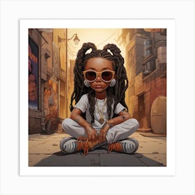 Black Girl With Dreadlocks Art Print