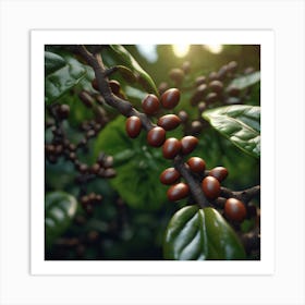 Coffee Tree With Coffee Berries Art Print