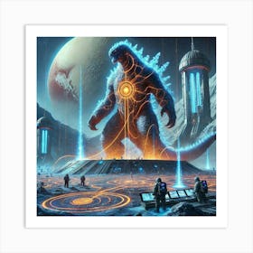 A Sci Fi Depiction Of Plutonic Kaiju Bonding With Art Print