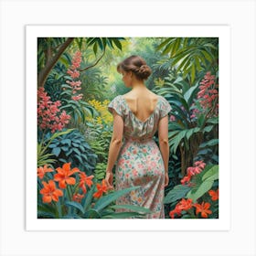 Into The Garden Ai Art Wall Art Design Illustration (30) Art Print