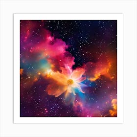 Flower In Space 4 Art Print