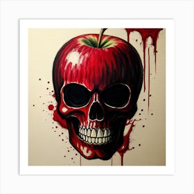 Bloody Apple Skull Art Print