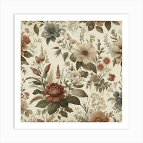 Floral Wallpaper 7 Art Print