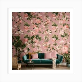 A Photo Of A Wall With Wallpaper 1 Art Print