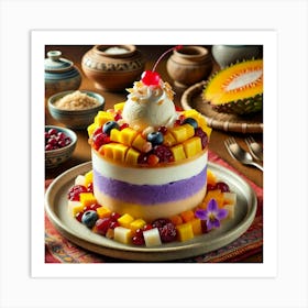 A Beautifully Presented Halo Halo Cheesecake, Feat Art Print