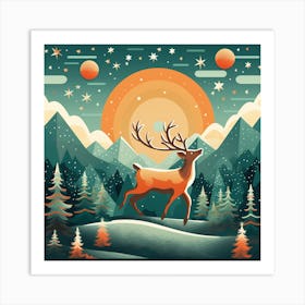 Deer In The Forest 16 Art Print