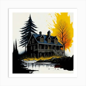 Colored House Ink Painting (47) Art Print