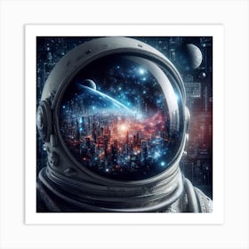 Astronaut In Space Art Print