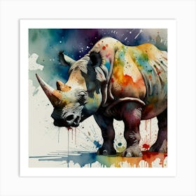 Rhino Painting Art Print