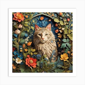 Cat In The Garden Art Print