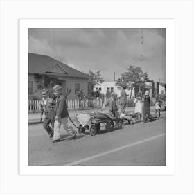 Untitled Photo, Possibly Related To San Juan Bautista, California,Schoolchildren Parading With Scrap Metal They Have Art Print