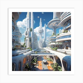 Futuristic City 26 Art Print