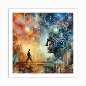 Man Walking In The City Art Print