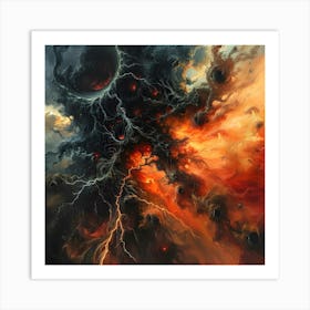 Demonic Fire Storm Art Print