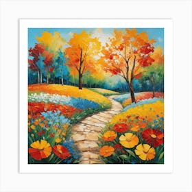 Path Of Flowers Art Print