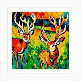 Deer Painting Art Print