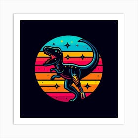 Retro T - Rex Art Print