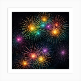 Colorful Fireworks In The Sky Art Print