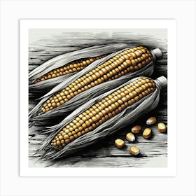 Corn cobs 1 Art Print