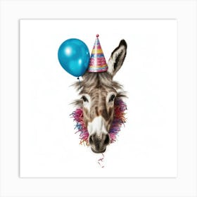 Donkey With Balloons 2 Art Print