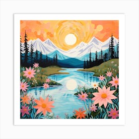 Sunset By The Lake Art Print