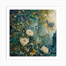 Blue Flower Art Print Art Print