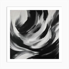 Black And White Abstract Painting 3 Art Print