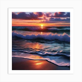 Sunset At The Beach 134 Art Print