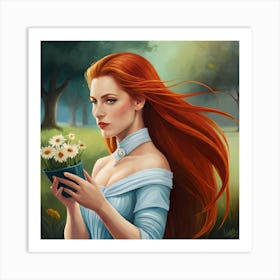 Red Haired Girl Art Print