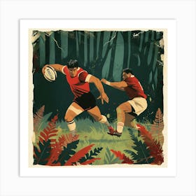 Rugby In The Woods Art Print